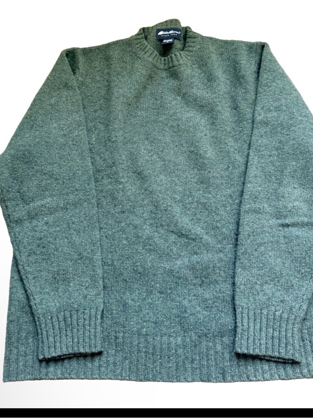 Vtg Eddie Bauer Men’s Green men’s lambswool Crewneck Sweater preppy gorpcore m